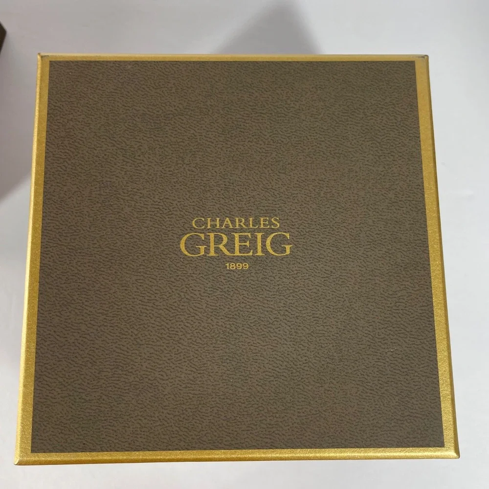 Charles‎ Greig 1899 Luxury Jewelry Watch Presentation Box Set Brown Gold Trim
